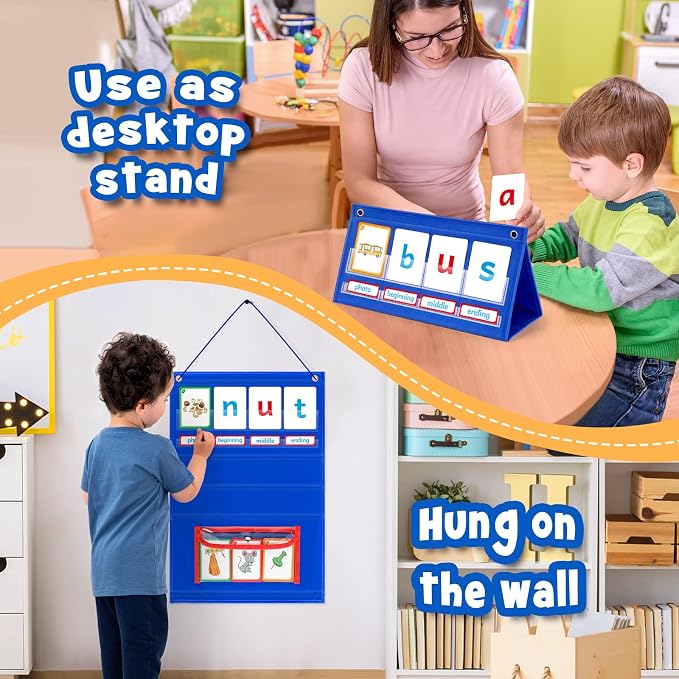 Torlam CVC Word Builder Kindergarten Classroom Must Haves, Phonics Games Preschool Learning Activities Spelling Toy Reading Letter Site Sight Words Games Flash Cards for Kids Autism Special Education - Image 4
