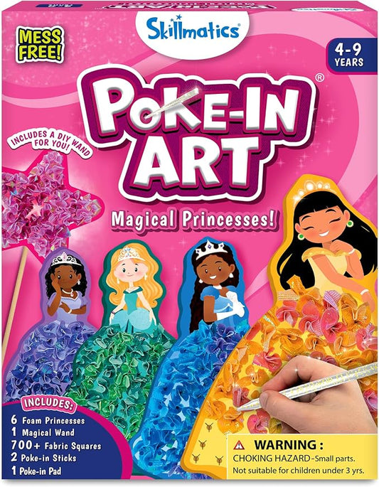 Skillmatics Poke-in Art – Magical Princesses, Wood Craft Kit, Gift for Kids by Skillmatics