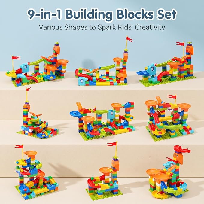 Marble Run Building Blocks for Kids 3-8, Catapult Track STEM Building Toy - Image 3