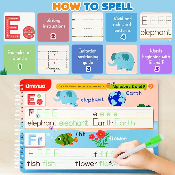 Preschool Learning Activities,Kindergarten Workbook Ages 3-6,Back to School - Image 7