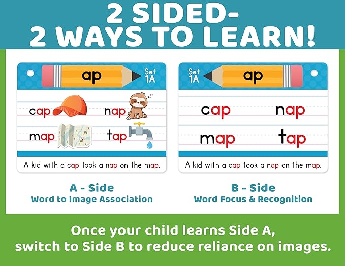 Bright Seed Phonics Flash Cards, Learn to Read, 120 Phonics Cards - Image 3