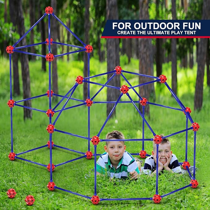 OleFun 180 Pack Fort Building Kits for Kids 4, 5, 6, 7, 8+ Year Old Boys & Girls, Creative STEM Building Toys for DIY Castles, Tunnels, Play Tent, Ideal Gifts for Aged 5-8 - Image 5