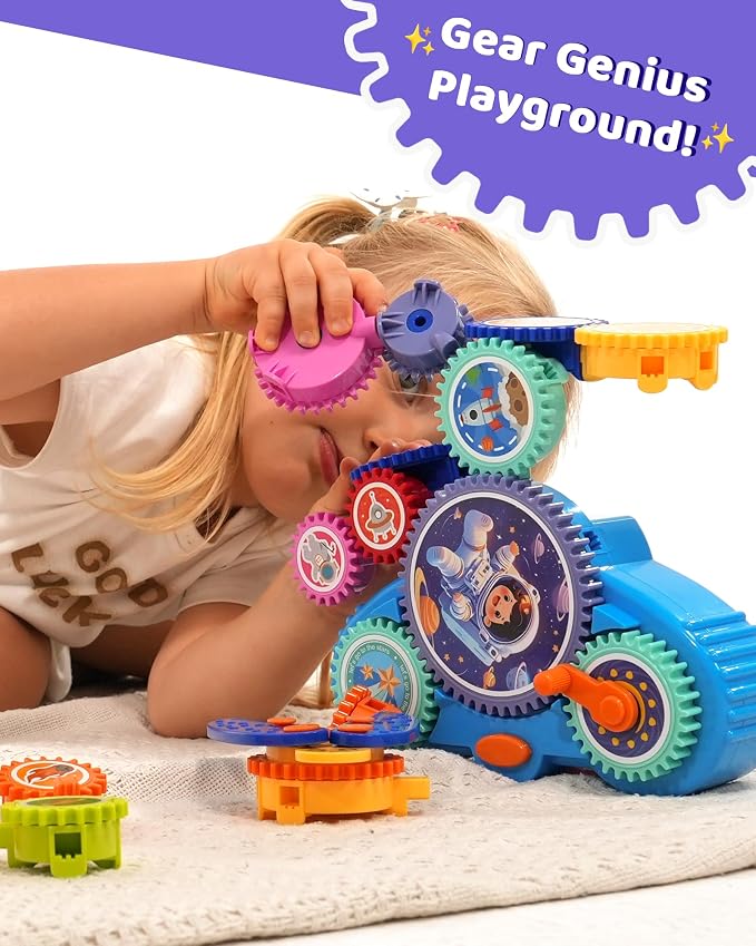 KOKODI Gear Building Toys for Kids, Electric & Manual Construction Set for Kids, Engineering Learning Kit for Ages 3-8 Years Old, Birthday Gifts & Preschool Educational Toys for Boys Girls - Image 6