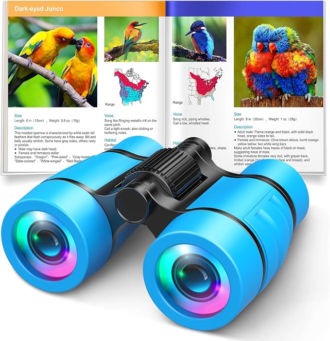 Toys for Boys Ages 3-7: LET'S GO! Kids Binoculars with Bird Watching Manual for 4 5 6 7 Year Old Boys Girls Outdoor Toy for Kid Ages 4-6 Camping Telescope Toddler Birthday Gift Stocking Stuffers by LETSGO