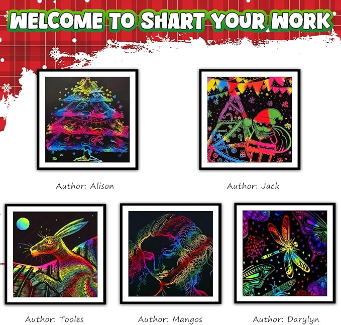 ZMLM Kids Rainbow Scratch Paper Art Crafts Mini Notes Kids Gifts 4 5 6 7 8 9 10 Years Old Girls Boys Students Teens Classroom Prizes School Supplies Birthday Party Toy Activity Stocking Stuffers