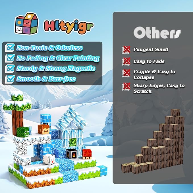 150PCS Magnetic Blocks for Kids Age 3+, Snow World - Image 6
