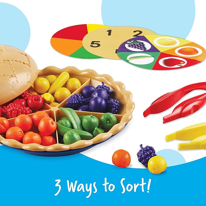 Learning Resources Super Sorting Pie - Sorting and Matching, Fine Motor Skills, Food Toys, Color Recognition, Counting Game, Preschool, Toddler Math Manipulatives, Gifts for Boys and Girls - Image 6