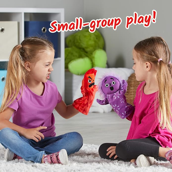 hand2mind Feelings Family Hand Puppets, Emotions Toys, Dramatic Play Therapy Toys for Counselors, Social Emotional Learning Activities, Calm Down Corner Supplies, Social Skills Activities for Kids - Image 5