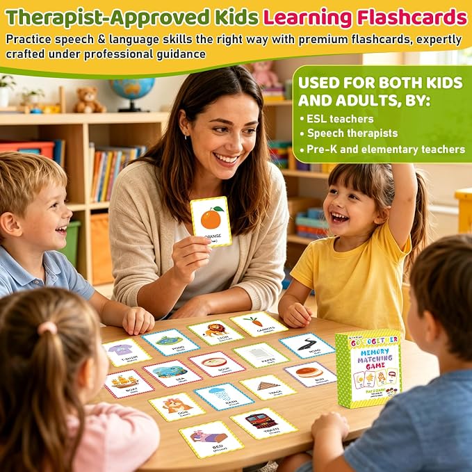 gisgfim 100 PCS Go Together Memory Matching Game Associations Learning Flashcards Educational Vocabulary Sorting Concentration Memory Card for Preschool Ages 3-8 A Fun & Fast Activities Matching Games - Image 5