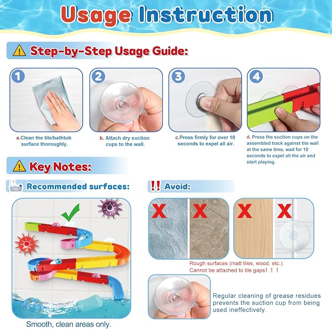 Fajiabao Bath Toys for Kids Ages 4-8 Water Slides with Suction Cups - Image 7