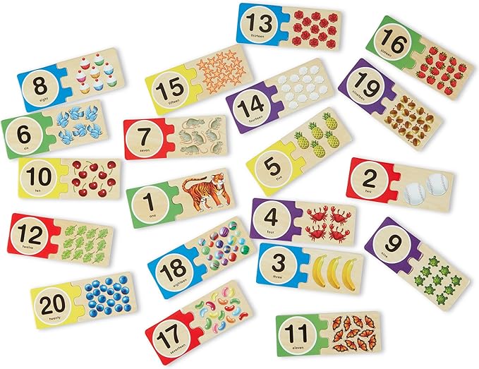 Melissa & Doug Self-Correcting Wooden Number Puzzles with Storage Box (40 pcs) - Image 4
