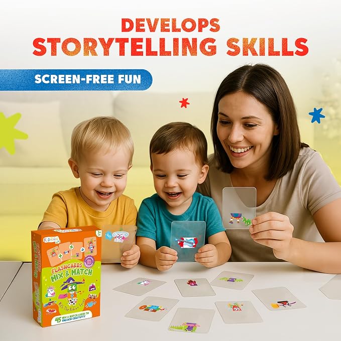 Kidrox Mix & Match Character Building Flash Cards, Transparent Layerable Learning Cards, 45 Pack - Image 6