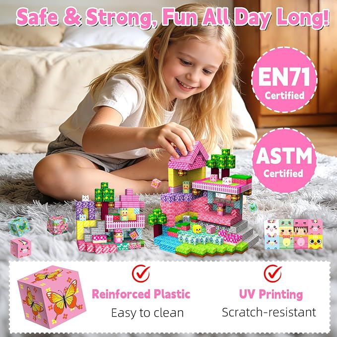 200PCS Magnetic Blocks Magnet Building Cubes STEM Toys for 3+kids Gifts - Image 4