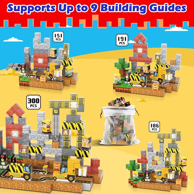 300PCS Magnetic Building Cubes & Blocks Construction Set for Kids - Image 3