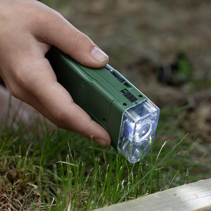 Carson X-Scope Kids 7 Function Multi Purpose Optical Pocket Tool with 30x Microscope, 8x Telescope, 9x Fold-Out Magnifier, Flashlight, Signal Whistle, Directional Compass and Digital Clock (CP-11) - Image 5