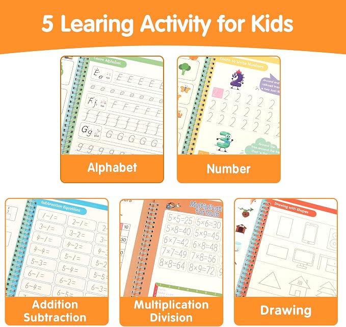 Magic Grooved Writing Practice Books, Grooved Handwriting Practice for Kids - Image 6