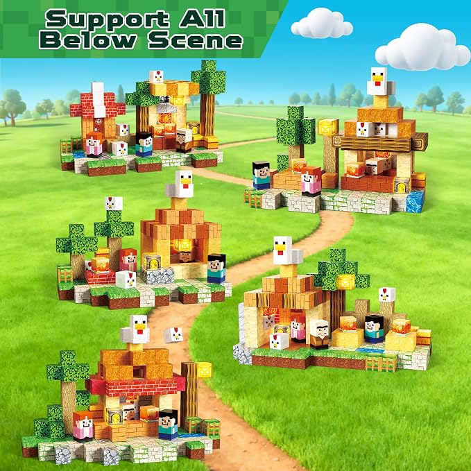 ToyUnited 200PCS Magnetic Blocks with Light-Up Blocks, Magnet Building Blocks, Stacking Magent Cubes, STEM Montessori Educational Sensory Toys for Boys & Girls Ages 3-12 Birthday Gifts - Image 3