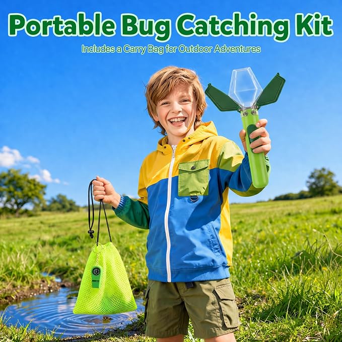 Kiditos Bug Catcher Kit for Kids Ages 3-8, One-Click Insect Catcher - Image 7