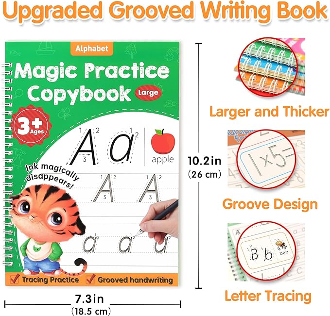 Magic Grooved Writing Practice Books, Grooved Handwriting Practice for Kids - Image 2