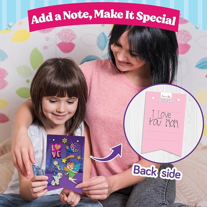 Funcils Foil Art Craft Kit - Unicorn & Princess Sticker Activity for Kids - Image 9