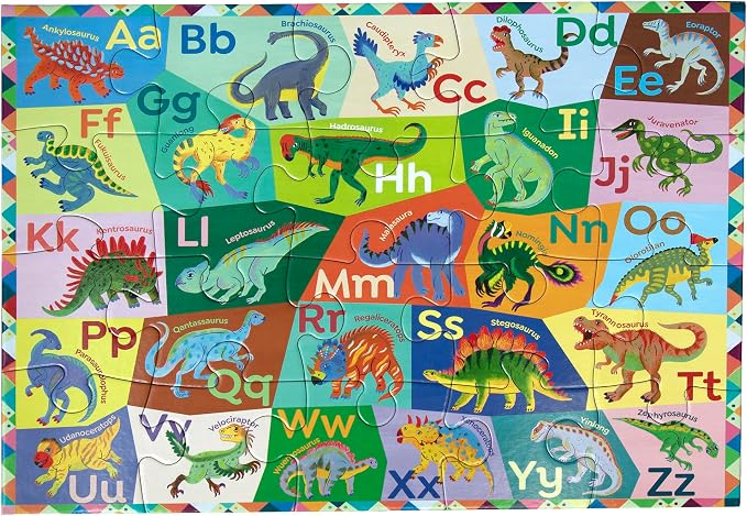 eeBoo Dinosaur Alphabet 20 Giant Piece Children's Puzzle, 15" x 11" - Image 3
