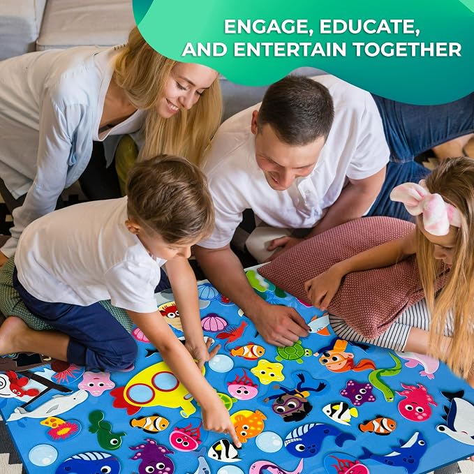 Quokka Ocean Felt Board for Toddlers 61 Pcs - Double-Thick Story Set - Image 6