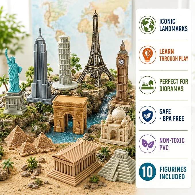 Safari Ltd. Around the World Toob - 10 Landmark Monument Figurines - Image 2