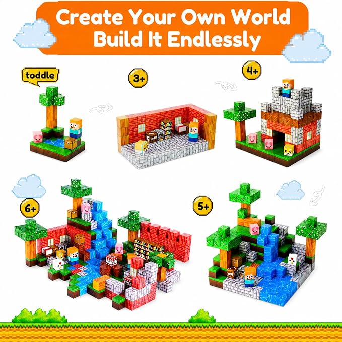 Magnetic Blocks for Kids Ages 3-8, 100PCS STEM Magnetic Building Cubes, Montessori Construction Toys for Boys Girls, Creative Educational Building Set, Birthday - Image 3