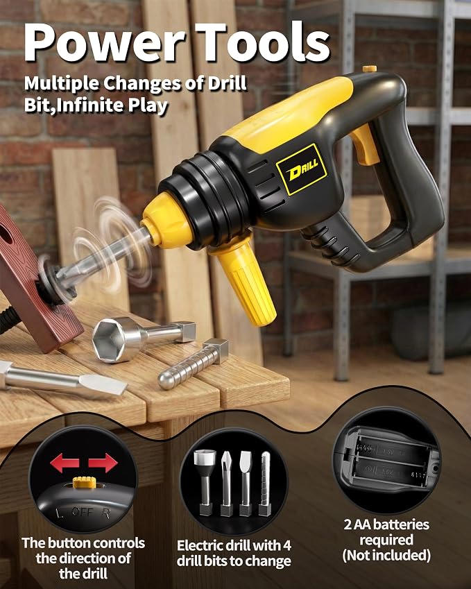 Kids Tool Set for Boys Electronic Toy Drill & Box - Image 2