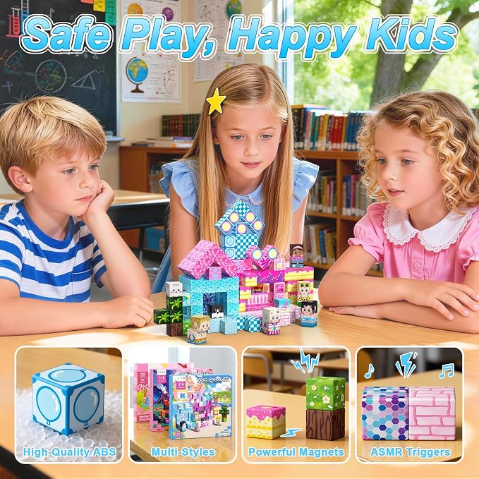 100PCS Magnetic Blocks for Girls, Building Cubes for Kids Gifts Toys - Image 5