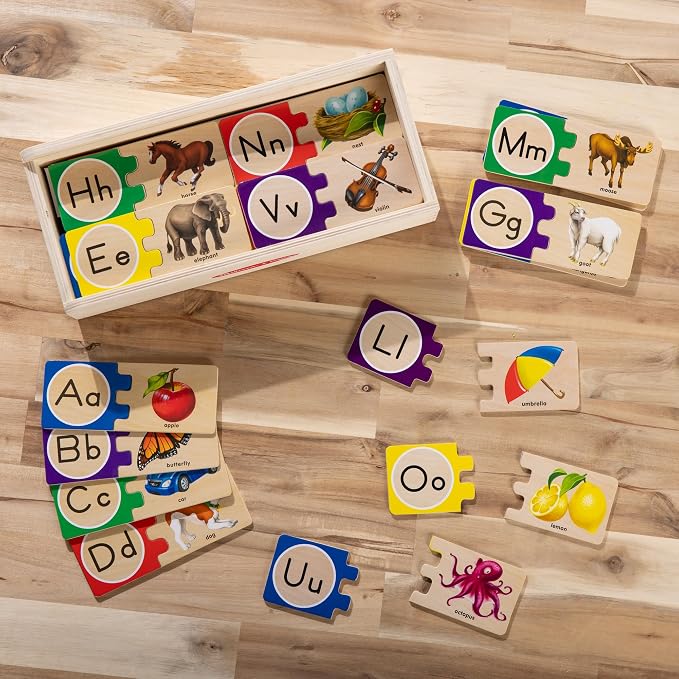 Melissa & Doug Self-Correcting Alphabet Wooden Puzzles with Storage Box (52 pcs) ABC Puzzles, Wooden Alphabet Puzzle for Kids Ages 4+ (Pack of 6) - Image 7