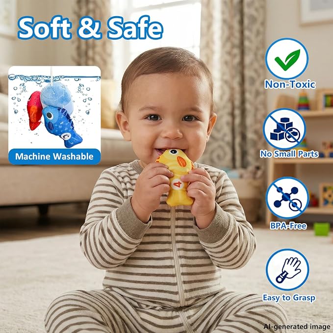 Montessori Fishing Toy for Toddler: 22Pcs Learning Set with Stacking Cups - Image 5