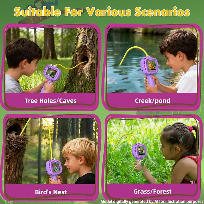 Daxiongmao Borescope Camera with Light for Kids | STEM Science Educational Toy for 3 4 5 6 7 8 9 10 Years Old Boys & Girls | Birthday Gift for Outdoor Adventures & Nature Discovery（Purple） - Image 7