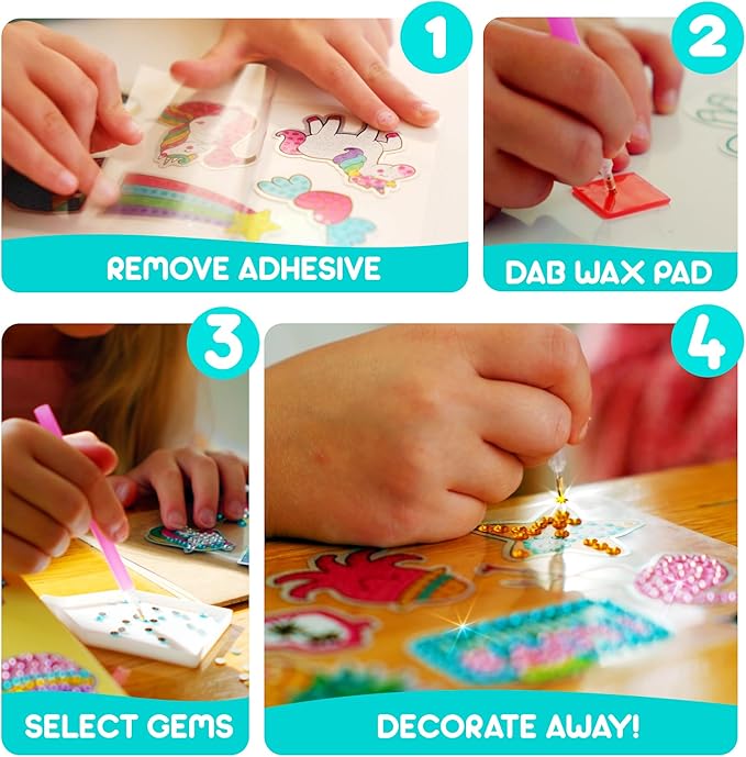 Blue Squid Diamond Art Kits for Kids – Unicorn and Mermaid - Fun & Easy DIY 5D Gem Art Kids Diamond Painting Kit - Arts & Crafts Kit, Girls, Boys Ages 6-12