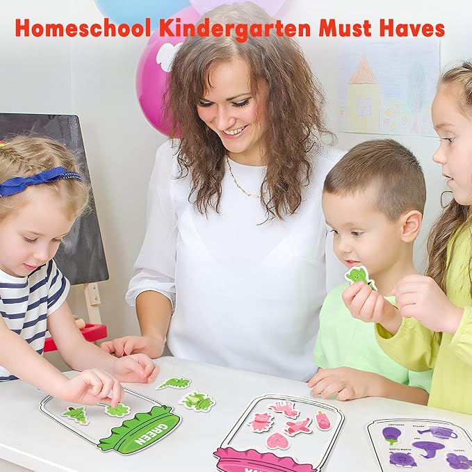 Magnetic Color Sorting Set for Fridge Toddlers 2 3 4 5 Montessori Color Learning for Whiteboard Basic Vocabulary Learning Kitchen Toys Kids pre-k Homeschool Classroom Must Haves - Image 6