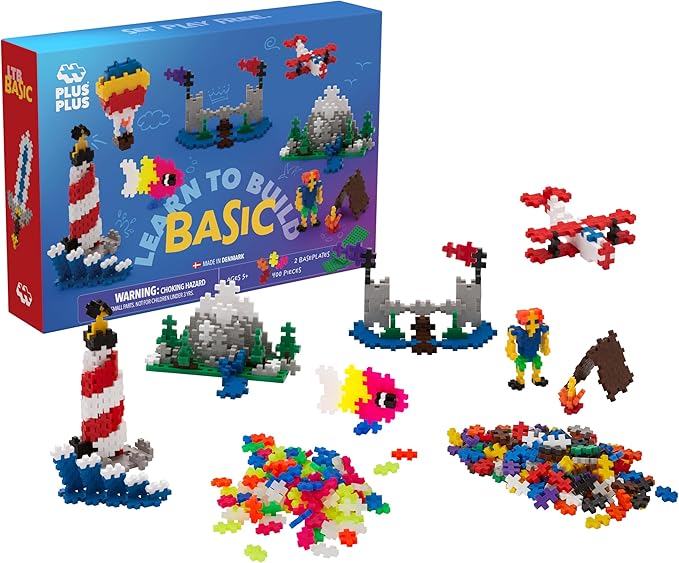 PLUS PLUS Learn to Build, Basic Mix - 400 Piece Building Block Set by Plus-Plus