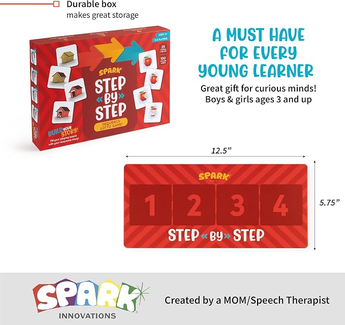 SPARK INNOVATIONS Sequence Board Game, Sequencing Card Game, Homeschool Supplies, Sequence Cards for Kids Picture Cards, Preschool Must Have, Educational Board Games - Image 7