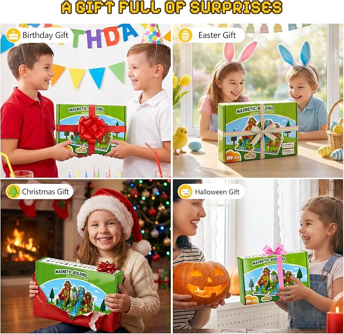 100PCS Magnetic Blocks, Magnetic Building Blocks, 0.78in Magnetic Building - Image 8