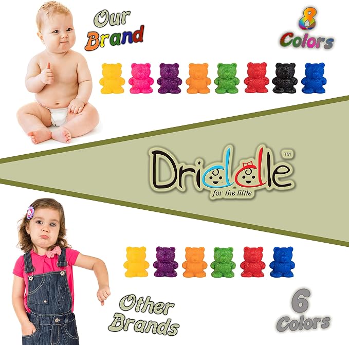 Driddle Colorful Counting Bears with Matching Cups - 80 Bears - Sort, Count & Color Recognition Learning Toy for Toddler & Kids - Montessori Education - Preschool Game - Image 4