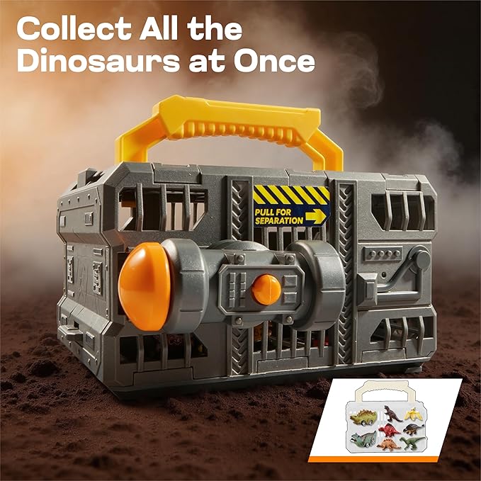 Jova Vroomix Dinosaur Toys for Kids 3-5, Dinosaur Carrier Truck with 2 Pcs Cars and 6 Pcs Figures for Toddlers, Birthday Gifts Toys for 3 4 5+ Year Old Boy, Christmas Great Gifts for Grandkids