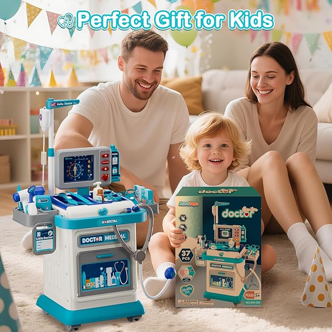 Doctor Kit for Toddlers 3-5, 26 Pcs Doctor Play Set for Kids Ages 3-8,Role Play Toy Medical Cart Doctor Toys Educational Toys for Boys & Girls Birthday Gifts
