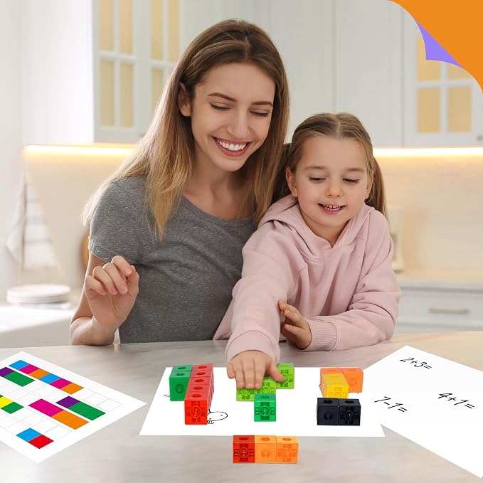 SpriteGru 200PCS Math Linking Cubes, Connecting and Counting Snap Blocks for Early Learning, Educational Toy for Preschool, Kindergarten, Homeschool - Image 6
