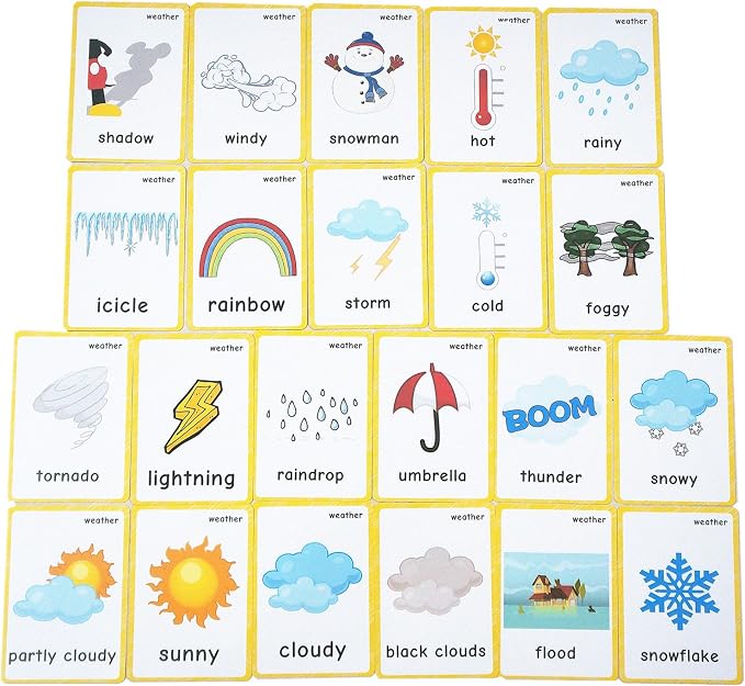 22 Weather Flash Cards, Classroom Decor and Early Learning Teacher Tools - Image 6