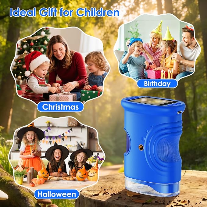 4K 1000X Handheld Digital Microscope for Kids with 2.0" IPS Screen(Blue) - Image 7