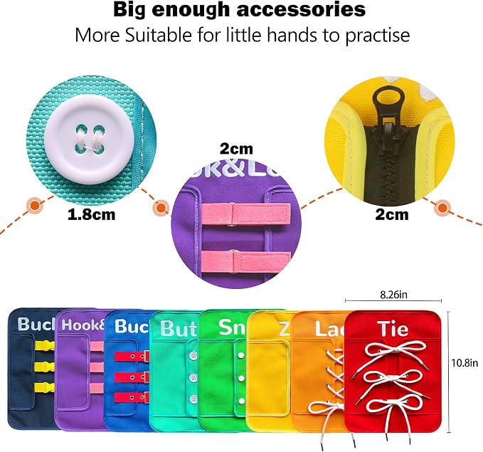 Montessori Fine Motor Toys for Toddlers, Basic Life Skills Early Learning Sensory Toys for 3 4 5 Year Old Xmas Gifts, Learn to Dress Preschool Homeschool Kindergarten Must Haves - Image 3