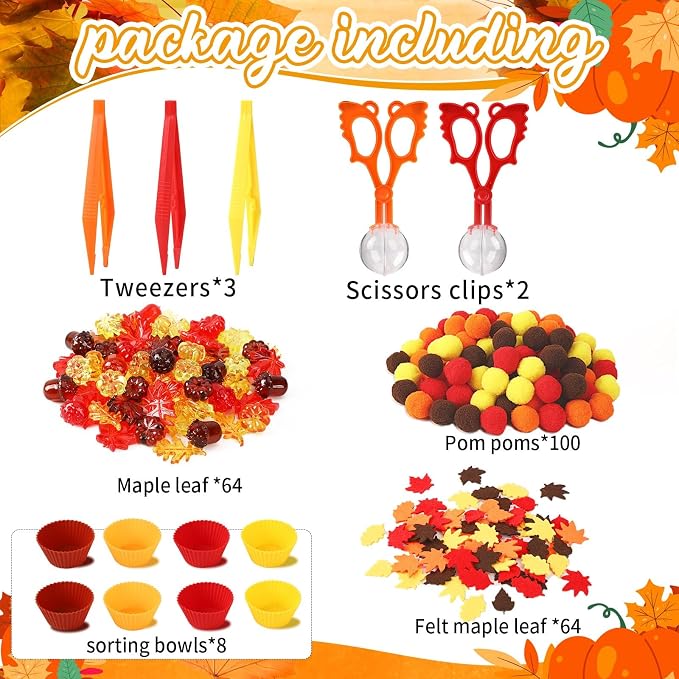 241 Pcs Fall Sensory Bin Fillers Fall Sensory Bin Items Fall Thanksgiving - Image 2