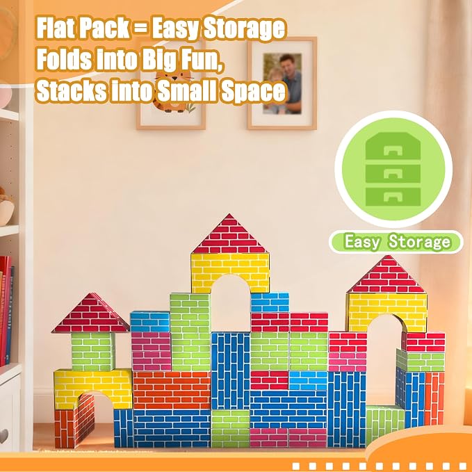 Cardboard Building Blocks for Kids 36pcs: Jumbo Gifts Heavy Duty Develop Creative Thinking Spatial Reasoning Easy to Assemble - Image 6