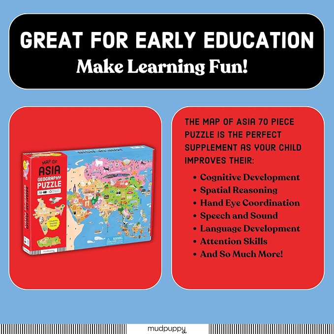 Mudpuppy - Map of Asia 70 Piece Geographic Puzzle for Kids - Image 5