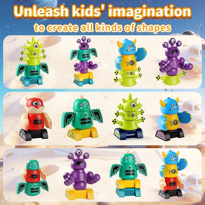 Magnetic Monster Building Toy for Kids Ages 3-8, STEM DIY Robot Set for Boy - Image 5