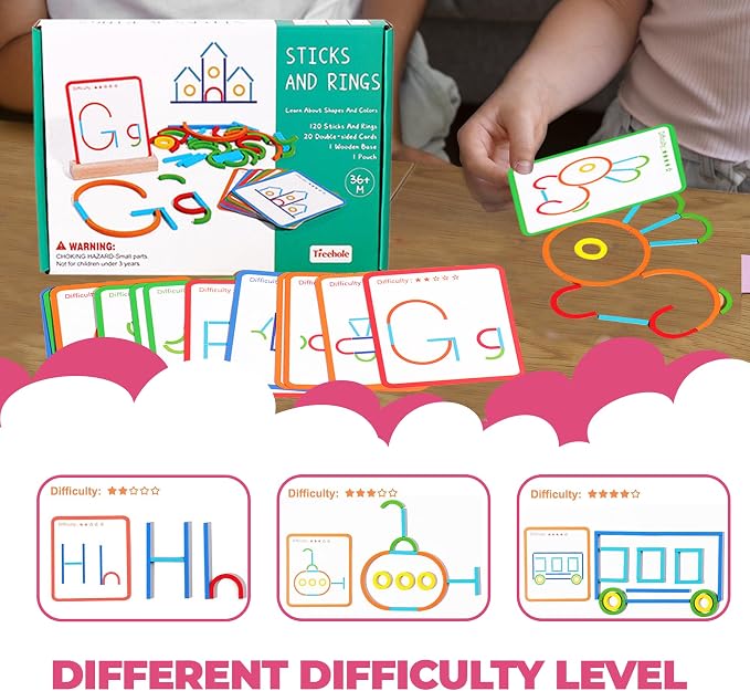 puzgic Stem Kids Toys for Creative Learning Building Educational Resources Kids Toy for Preschool and Kindergarten 3 4 5 6 Years Old Boys and Girls Brain Teaser Smart Sticks Toys - Image 8